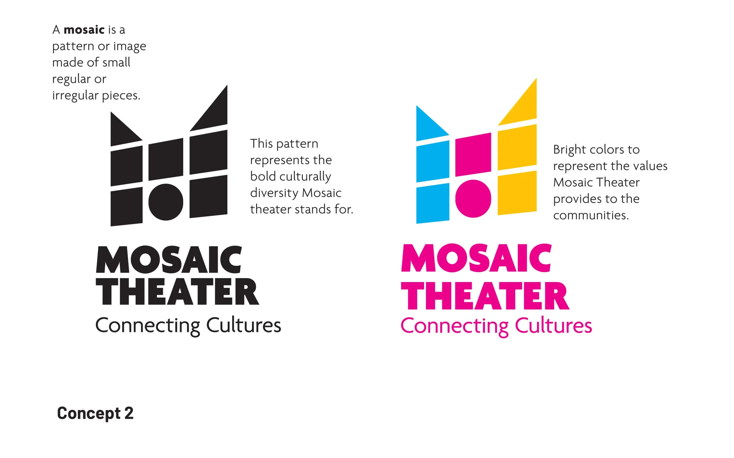 Mosaic theater logo concept 2 Mosaic theater logo concept 2